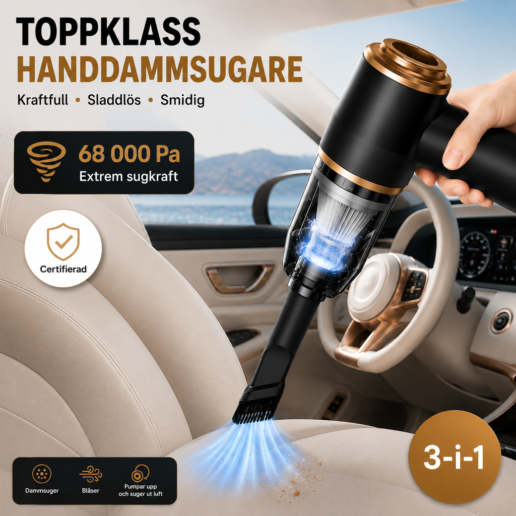 Handdammsugare 3-i-1 för bil och hem