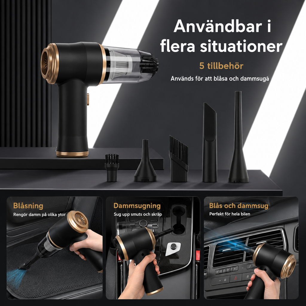 Handdammsugare 3-i-1 för bil och hem